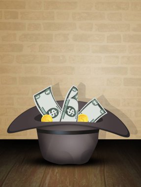 yardım için para ile şapka