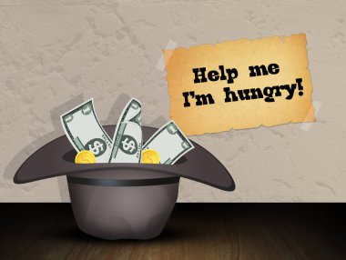 bağışlanan paranın ile evsiz şapka resmi