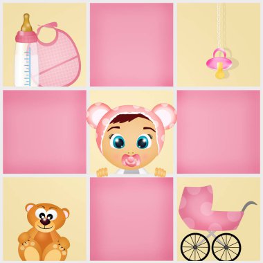 Bebek partisi illüstrasyonu