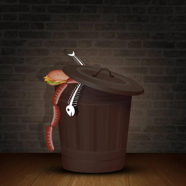 illustration of trash bin in the street