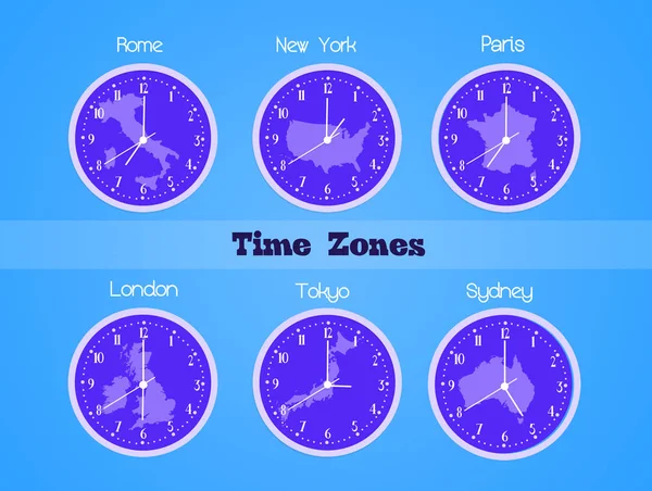 Illustration Time Zones — Stock Photo, Image