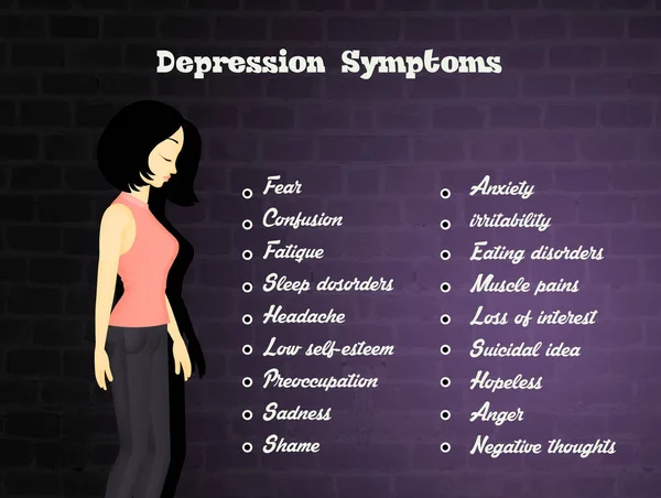 Illustrazione Dei Sintomi Della Depressione — Foto Stock