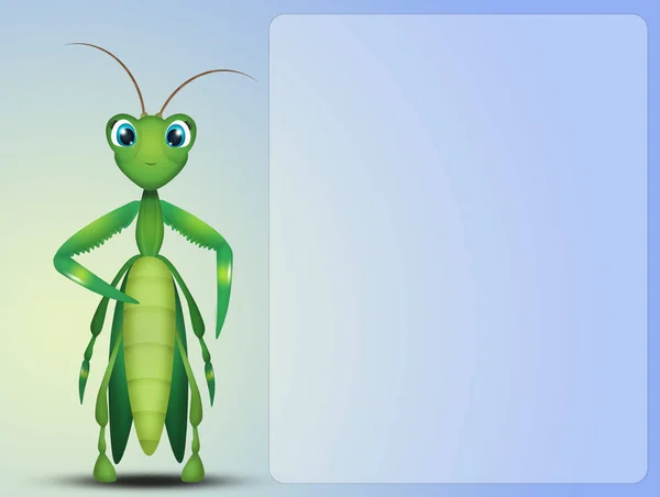 Ilustración Mantis Dibujos Animados — Foto de Stock