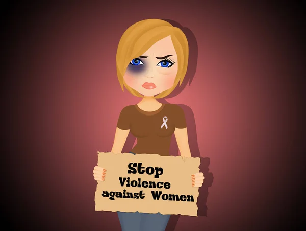 停止对妇女的暴力行为 — 图库照片