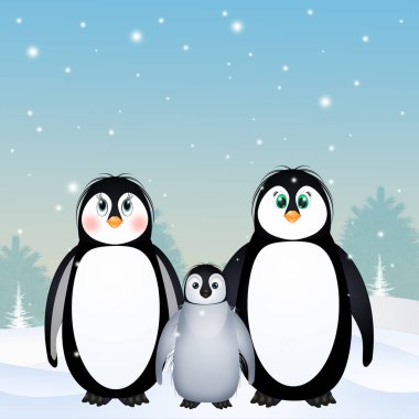 penguenler aile çizimi