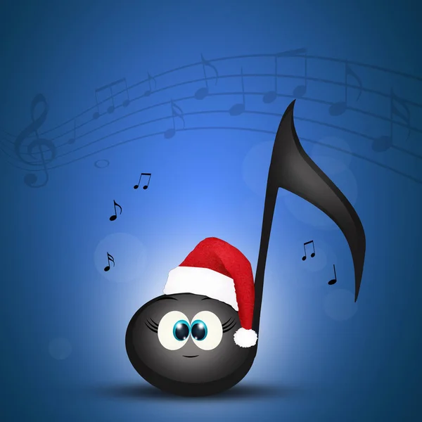 Illustratie Van Grappige Muzikale Noot Voor Kerstconcert — Stockfoto