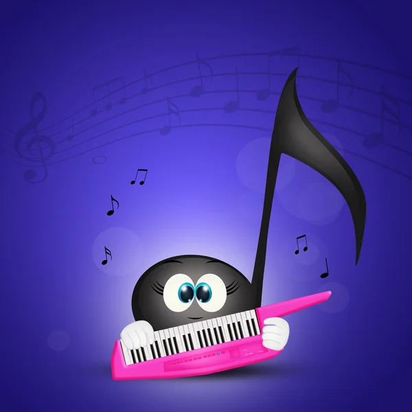 Musical Note Plays Keyboard — Stock Photo, Image