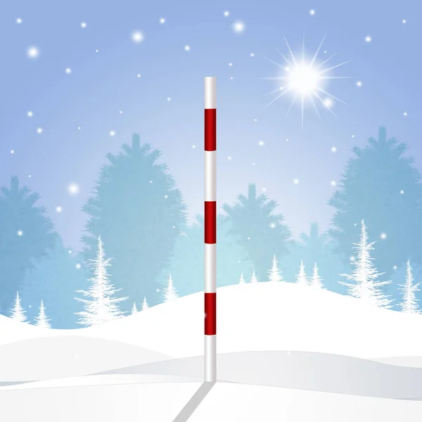 Illustration Snö Pole — Stockfoto