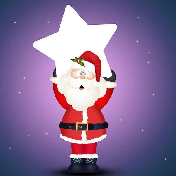 Ilustración Santa Claus Con Estrella — Foto de Stock