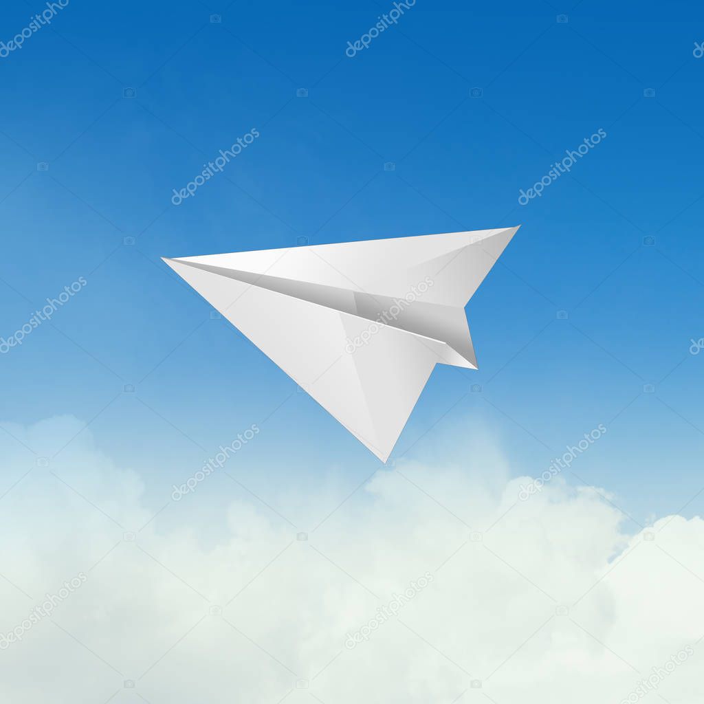 paper airplane in the sky