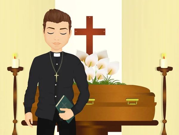 Sacerdote Celebra Funeral — Foto de Stock