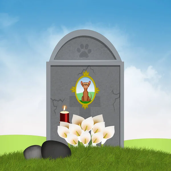Ilustracja Cmentarza Dla Psów — Zdjęcie stockowe