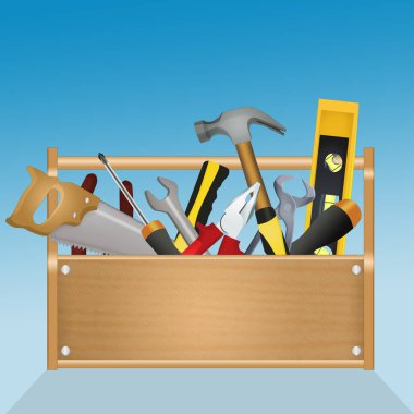 Kaset içinde çeşitli araçların illüstrasyon