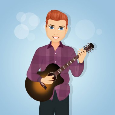 adam resmi gitar çalıyor