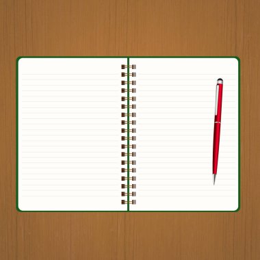 defter kalem ile gösteren resim