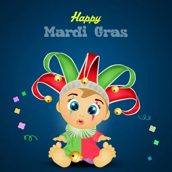 Illustrazione Felice Mardi Gras — Foto Stock