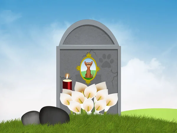 Ilustración Cementerio Para Perros — Foto de Stock