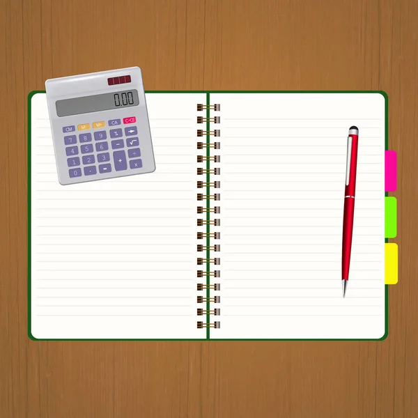 illustration of notebook with calculator