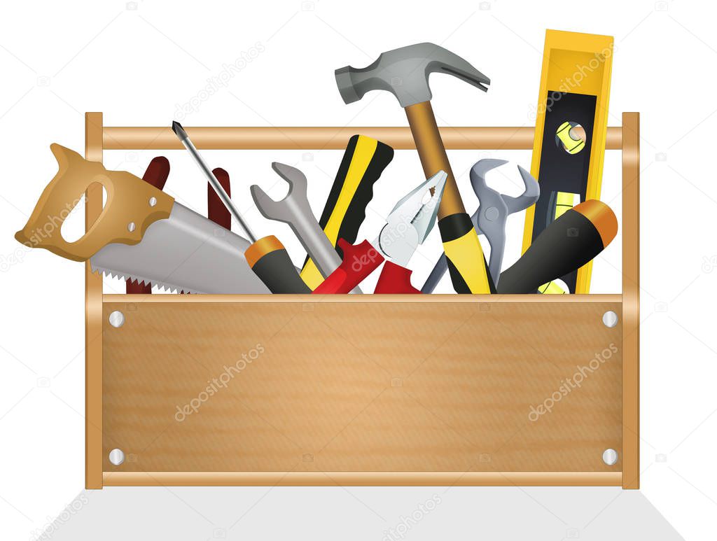 illustration of tools inside the box