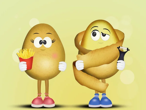 Komik Patates Çizimi — Stok fotoğraf