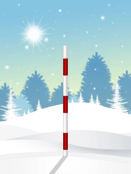 Snow Pole Winter — Stock Photo, Image