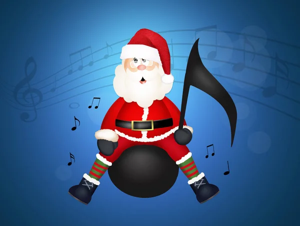 Concerto Natal Com Papai Noel Nota Musical — Fotografia de Stock