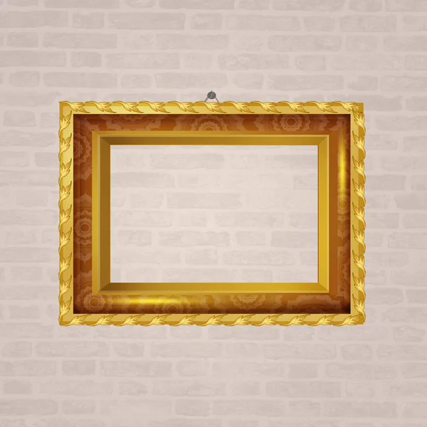 illustration of golden frame on the wall
