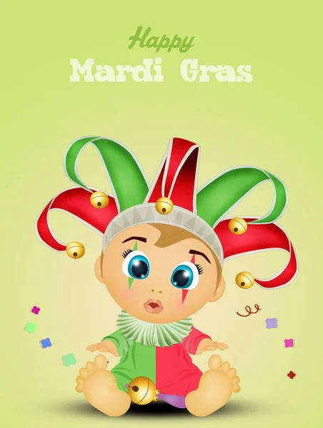 Illustrazione Felice Mardi Gras — Foto Stock