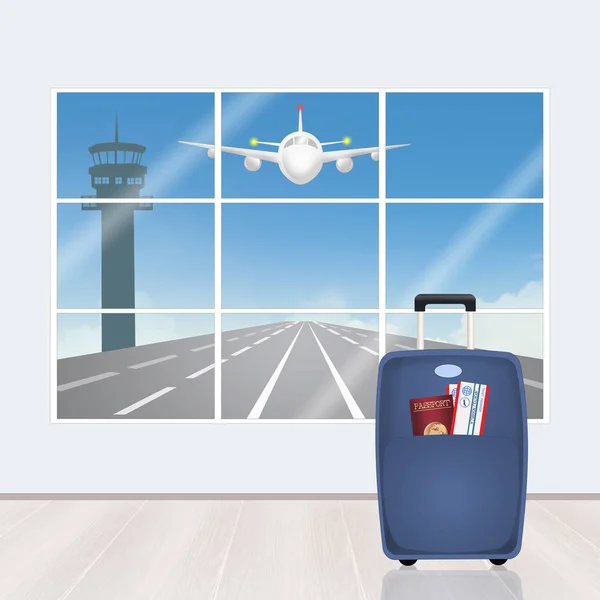 Suitcase Passport Air Tickets — Stock Photo, Image