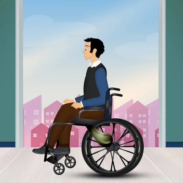 disabled man on a wheelchair