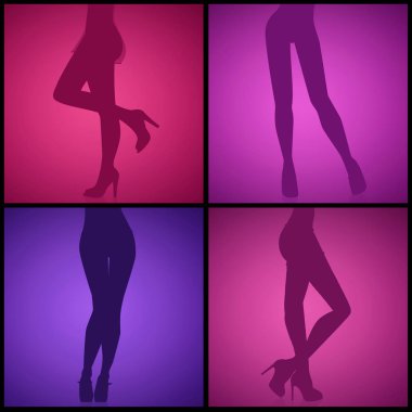 Seksi iç çamaşırlı kadınların bacakları
