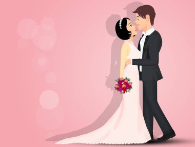 Gelin ve damat çizimi