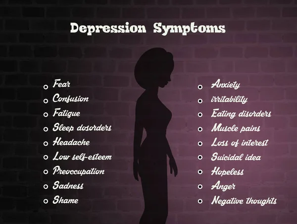 Ilustracja Objawów Depresji — Zdjęcie stockowe