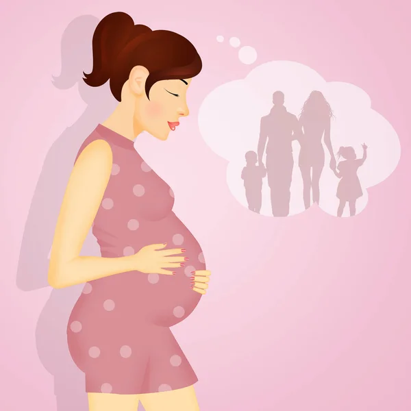 Ilustrace Těhotné Ženy — Stock fotografie