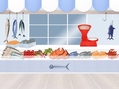 taze balık stok çizimi