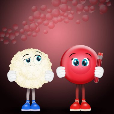 illüstrasyon kırmızı ve beyaz kan hücrelerinin