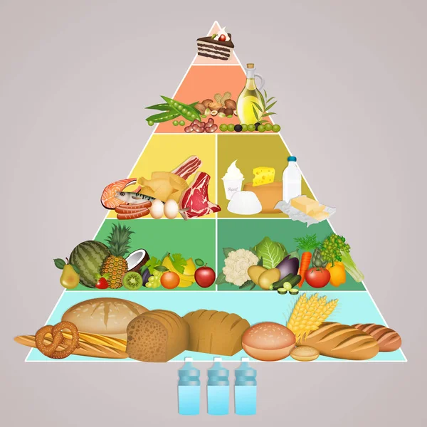 Εικονογράφηση Της Διατροφικής Πυραμίδας — Φωτογραφία Αρχείου