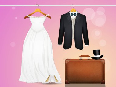Gelin ve damat için giyim