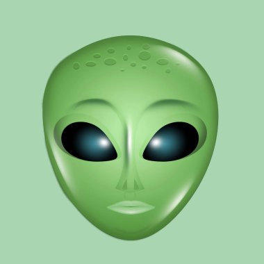 illustration of green Alien mask