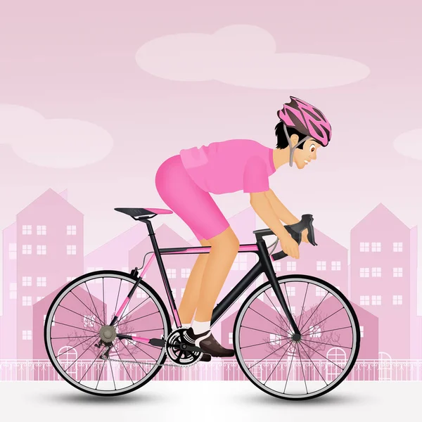 Απεικόνιση Του Ποδηλάτου Ροζ Φανέλα — Φωτογραφία Αρχείου