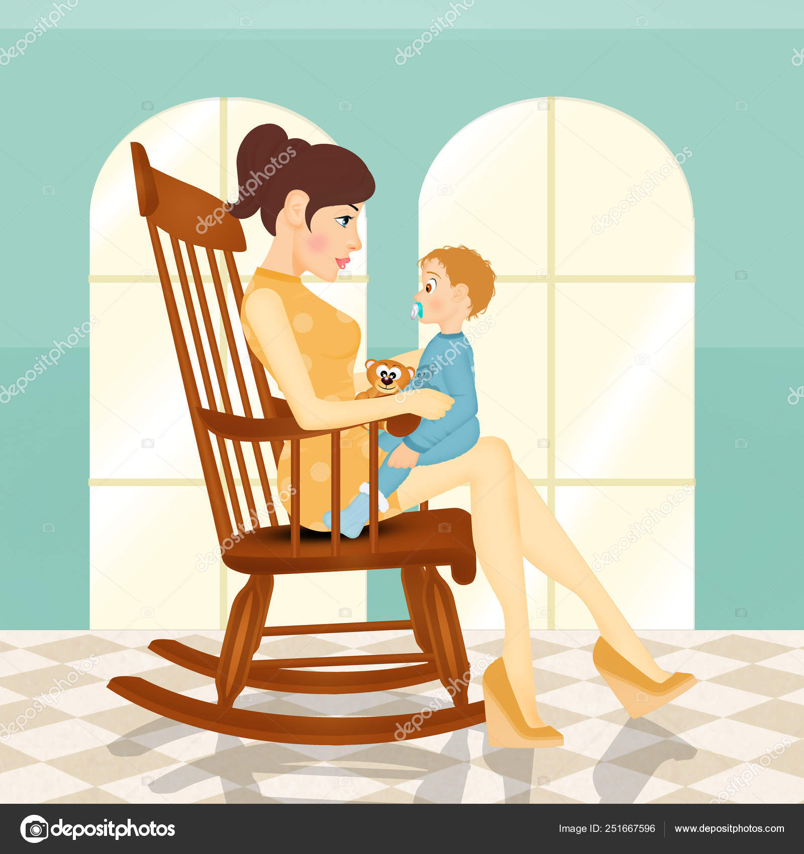 mother baby rocking chair