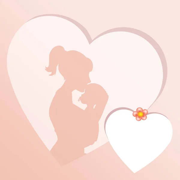 Mother Kissing Baby Heart Frame — Stock Photo, Image