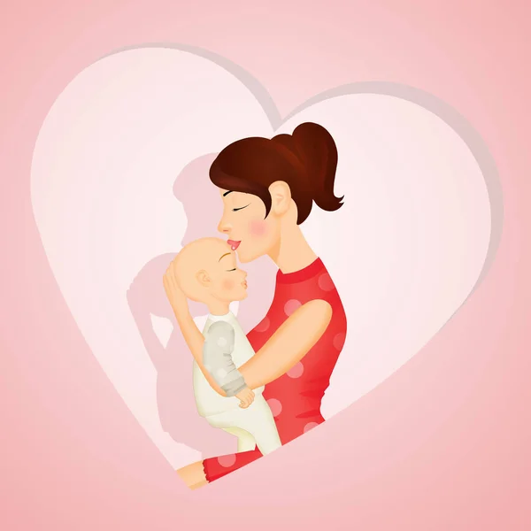 Illustrazione Madre Con Figlio — Foto Stock