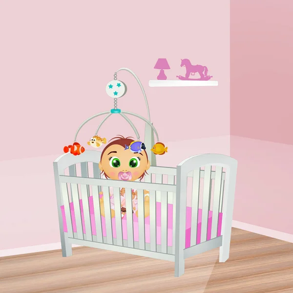 Baby Female Cot — Stock Photo, Image