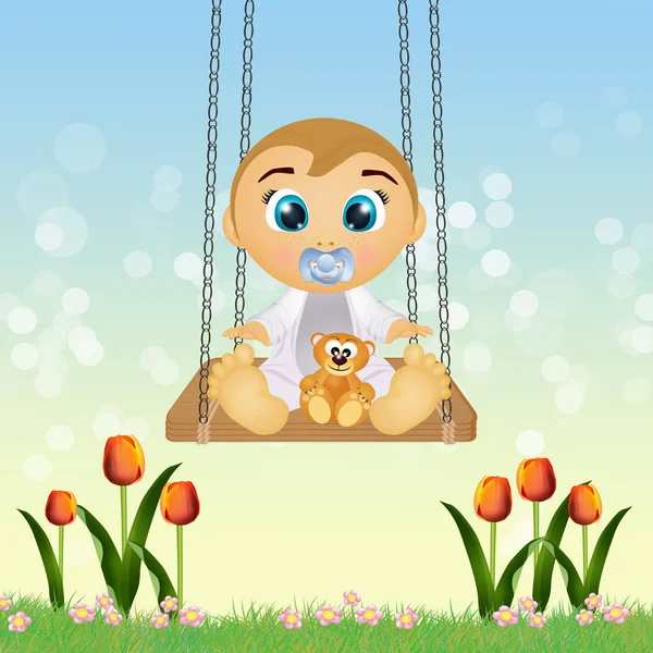 Illustration Baby Swing — Stock Photo, Image