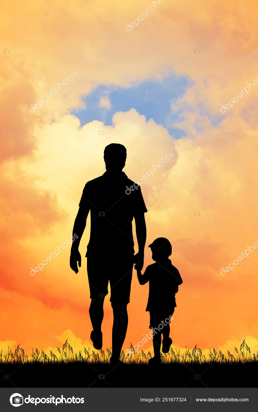 Dad His Son Sunset — Stock Photo © adrenalina #251677324