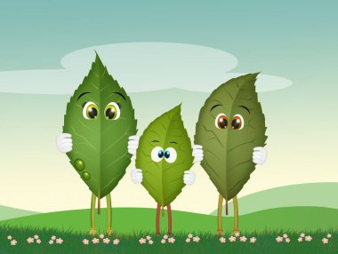 yaprakları aile illüstrasyon