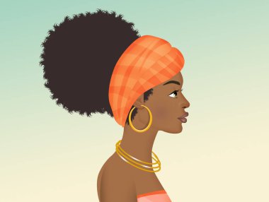 Afro kadın çizimi