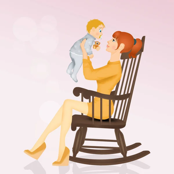 Mother Son Chair — Stock Photo, Image