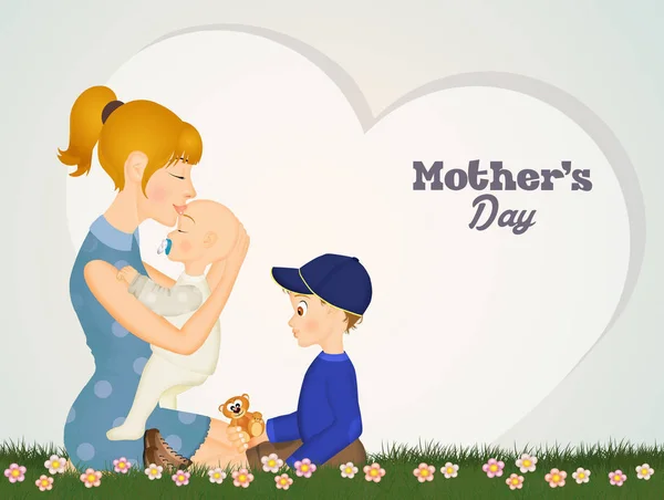Ilustração Feliz Dia Das Mães — Fotografia de Stock
